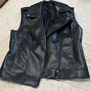 Faux leather vest